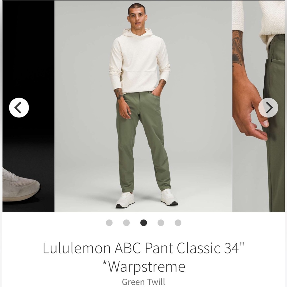 Lululemon ABC Pant Classic 34 *Warpstreme  Men 34x33 Stretch Comfort M5ADFS $128
